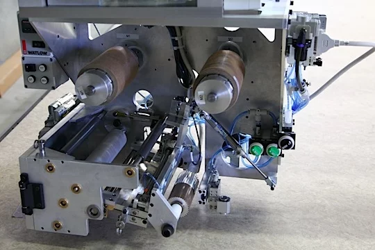 Another view of the computer-guided tape-laying head