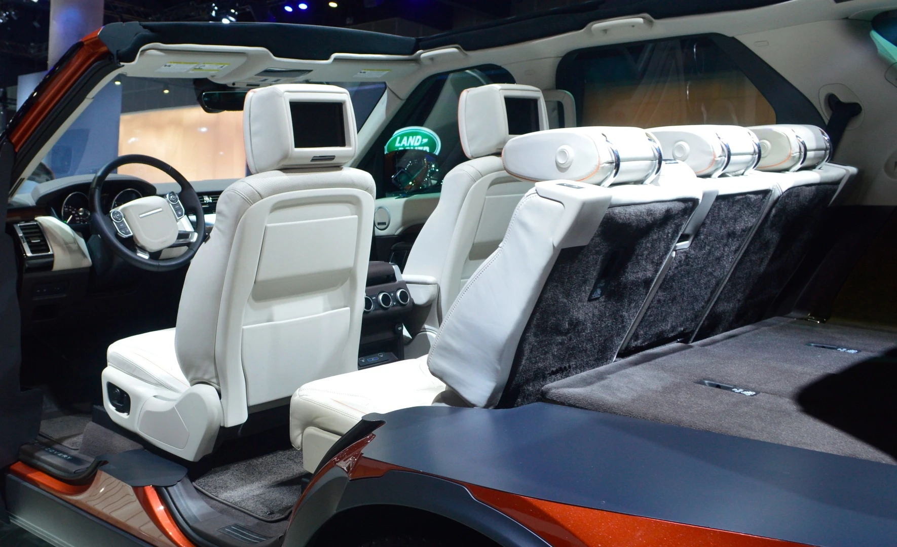 Third row of the Land Rover Discovery folded