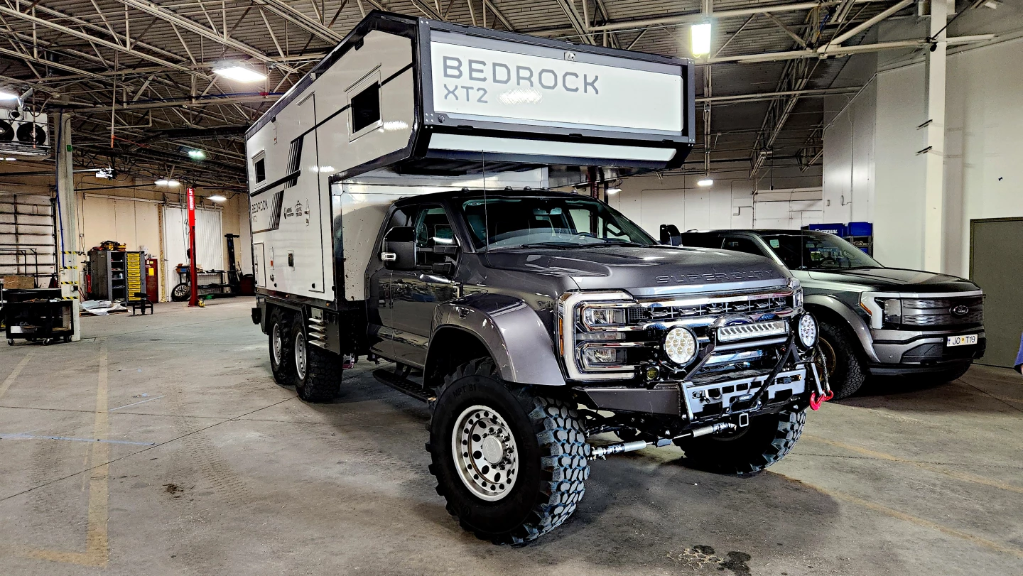 The Arctic Trucks shop in Cheyenne, Wyoming is almost too small for the Bedrock XT2