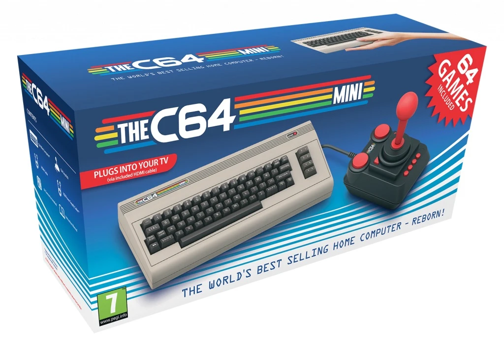 The C64 Mini comes with a USB joystick, USB charging cable, HDMI cable, and 64 games pre-installed