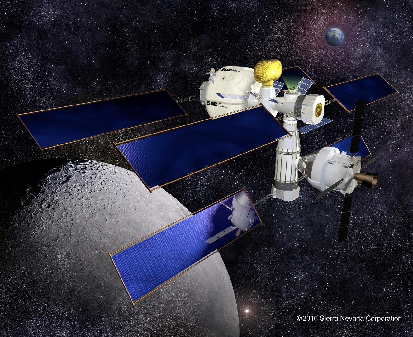 Concept image of Sierra Nevada Corporation's habitation prototype, based on its Dream Chaser cargo module