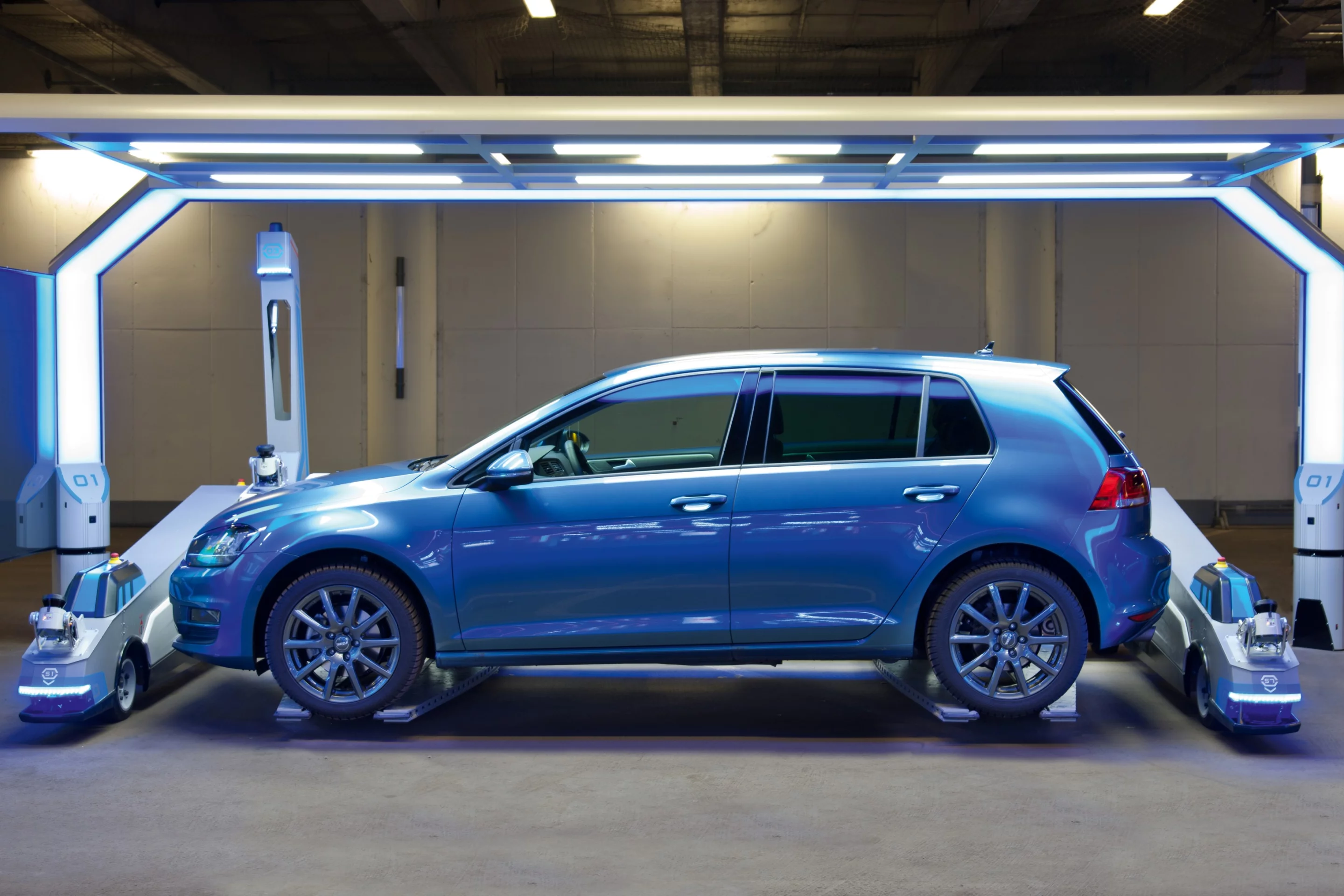 Ray is able to park, transport, and retrieve cars without human intervention