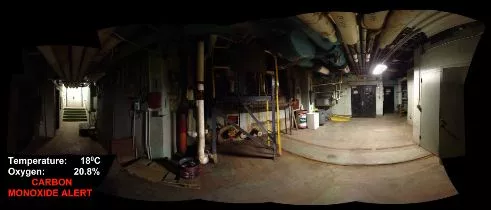 A composite panoramic image obtained by a prototype ball