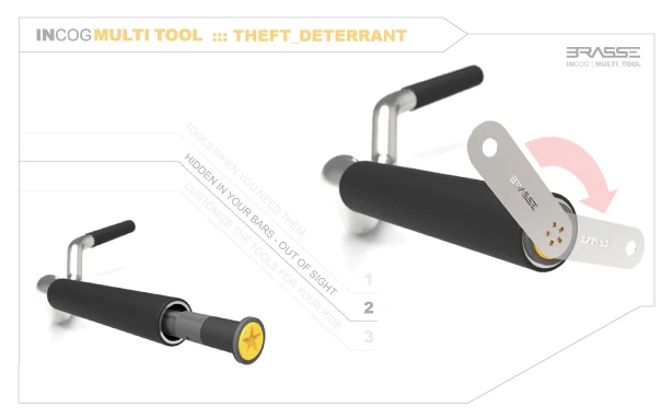 A simple lock secures the bar end in place