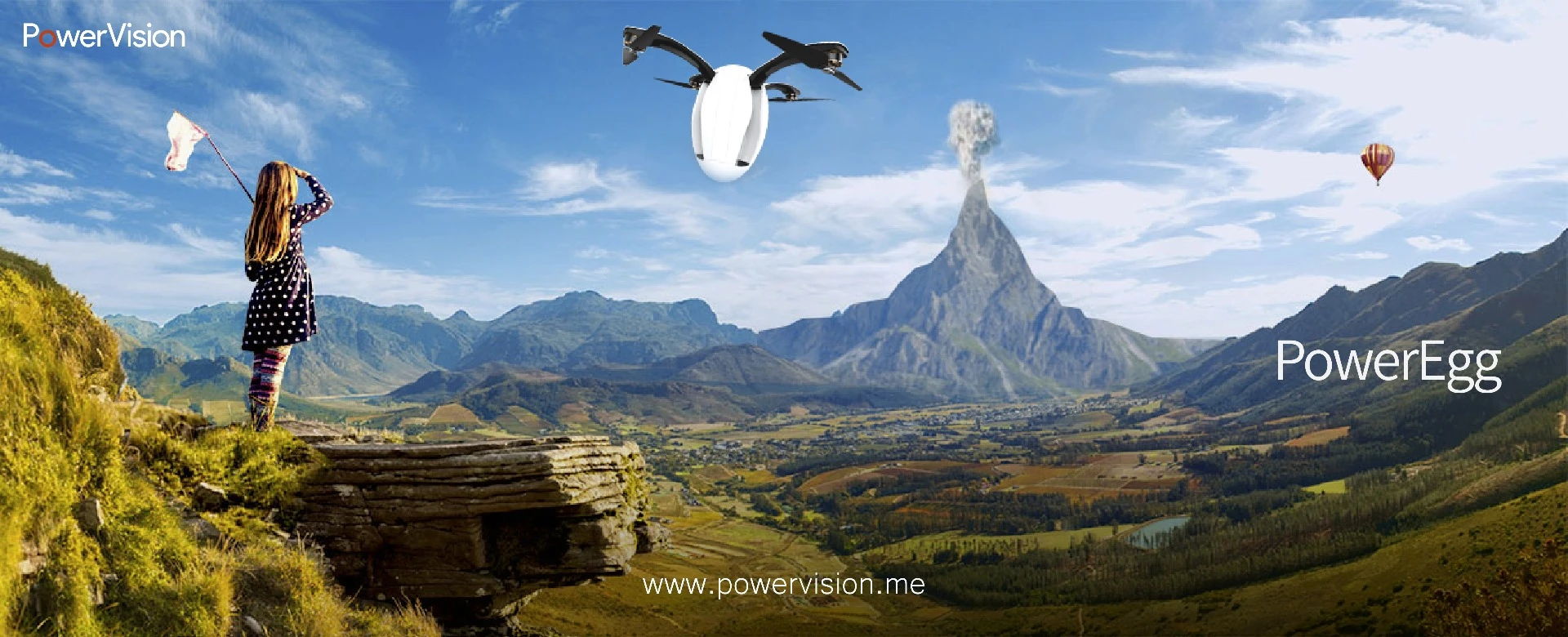 The PowerEgg in flight