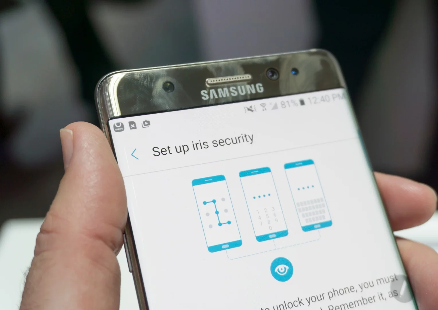 We tested the iris scanner on the Note 7, and it worked perfectly