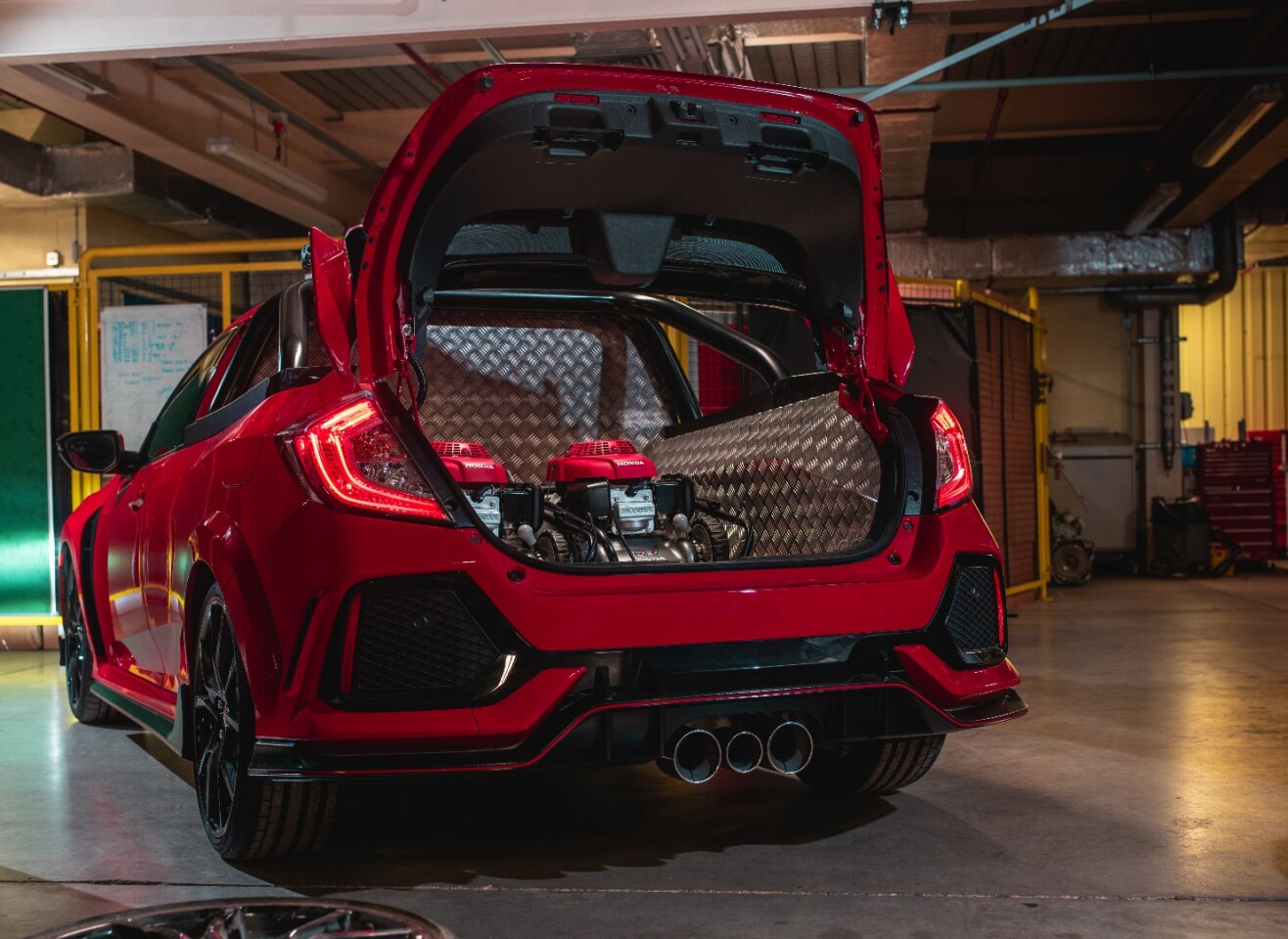 The trunk door-like tailgate pops up for bed access