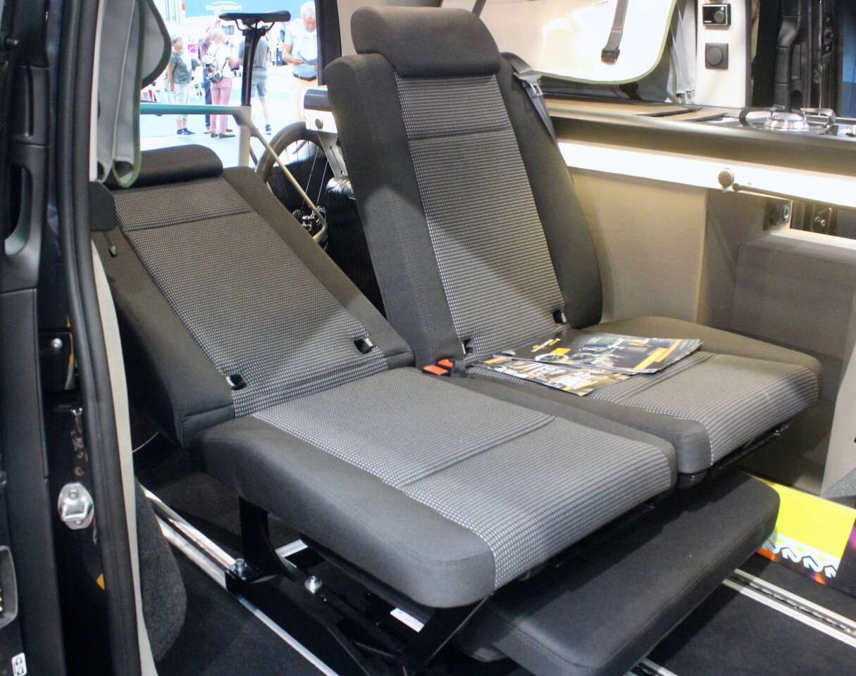 The Urban X's individually folding rear seats create a double bed that teams with the bed in the pop-top to sleep four people