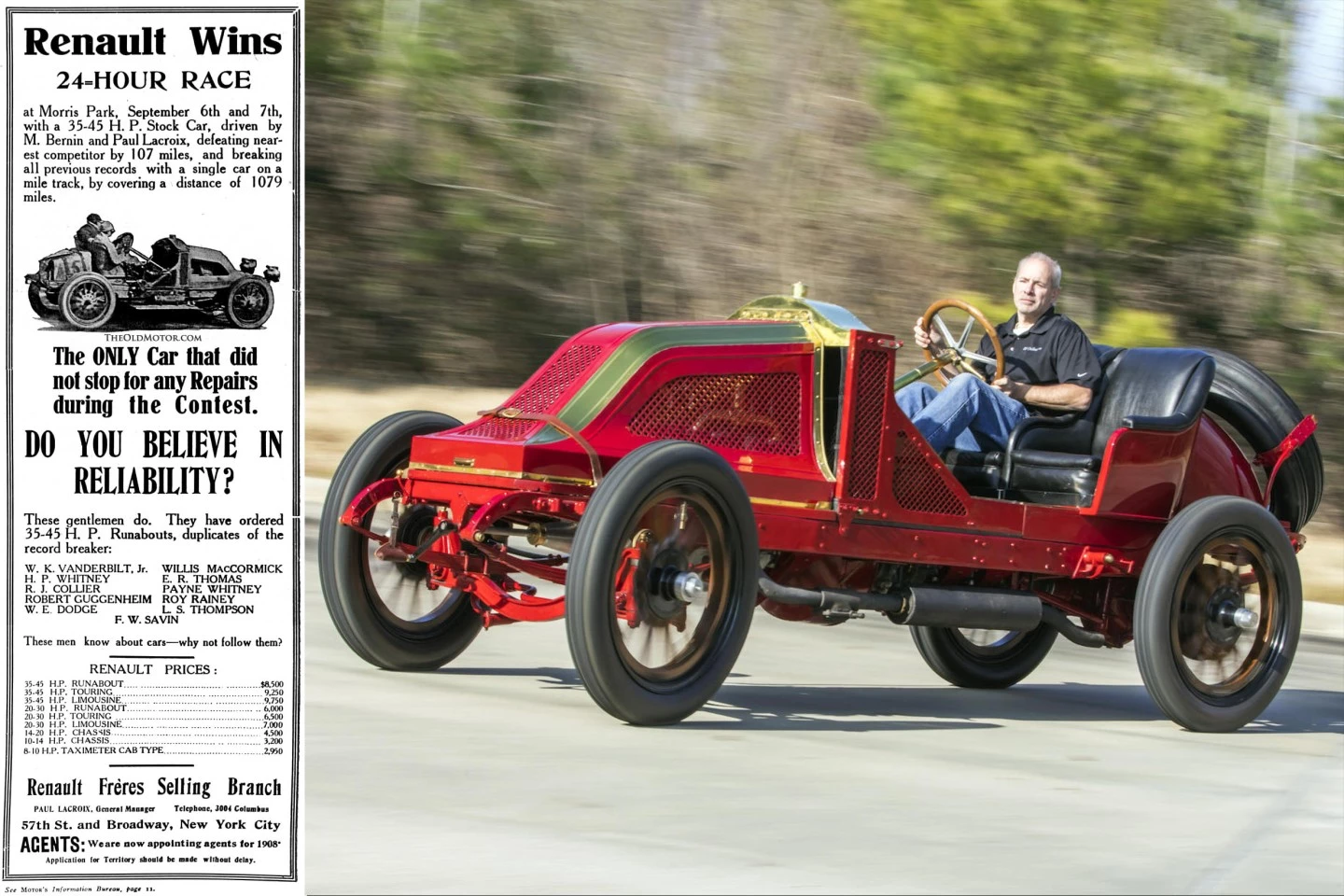This 1907 Renault Vanderbilt Grand Prix Racer sold for $3,332,500 at Bonhams on July 11, 2020