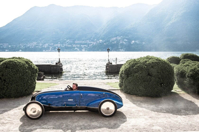 The car voted "Best of Show" by the public on Saturday at Villa d'Este has a remarkable history. The car was designed and constructed in 1935 by Italian journalist, publisher, designer and racer Giovanni Lurani Cernuschi, VIIIth Count of Calvenzano (1905 – 1995) who went on to break numerous records driving the car. Though it is now 82 years-of-age, the car remains in the same family and was presented at Villa d'Este by the grandson of Cernuschi, Federico Göttsche Bebert, pictured in the car.