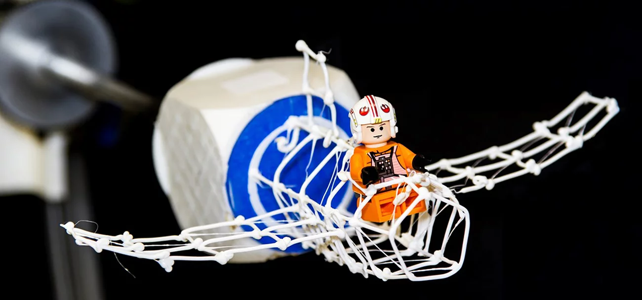 This plane frame was designed and printed on-the-fly in 10 minutes