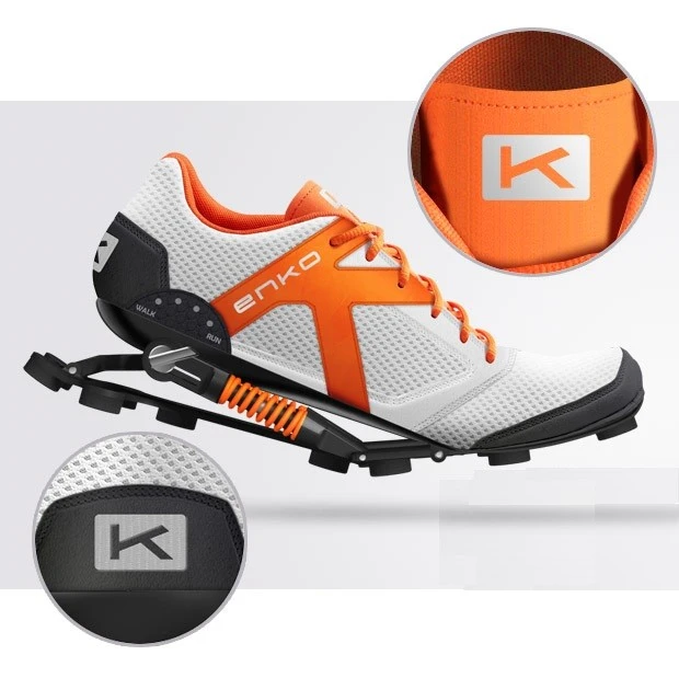 Each Enko shoe features 2 cm (0.8 in) of coil-sprung suspension