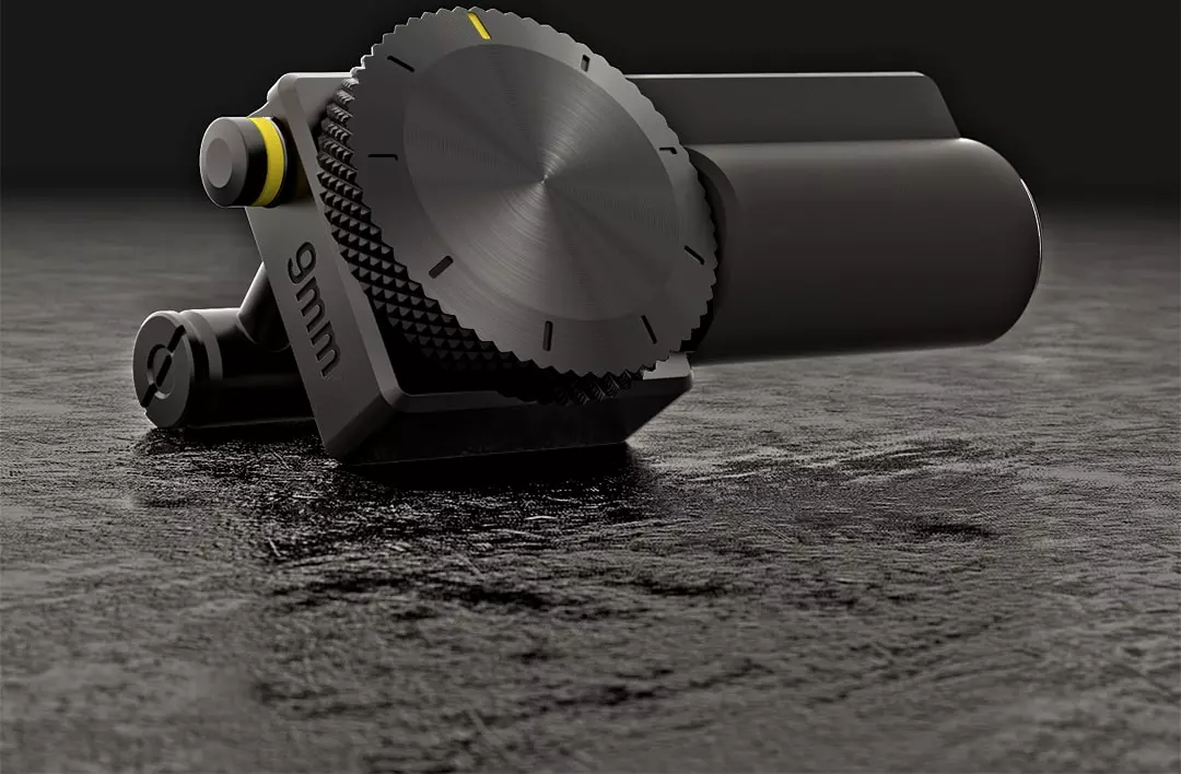 When it comes to unlocking the gun, users enter a pin code by turning a dial on the side of the attachment