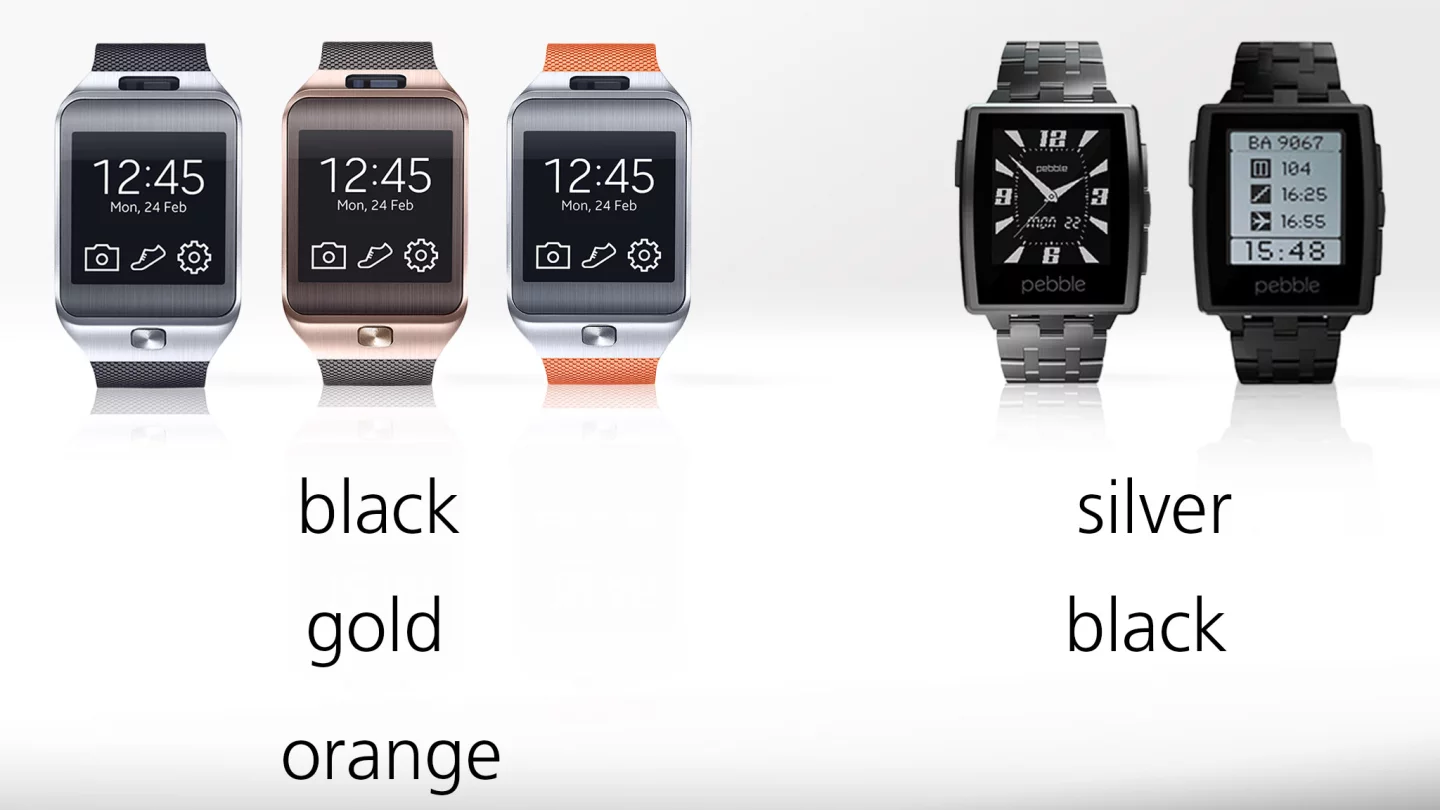Color options for both watches