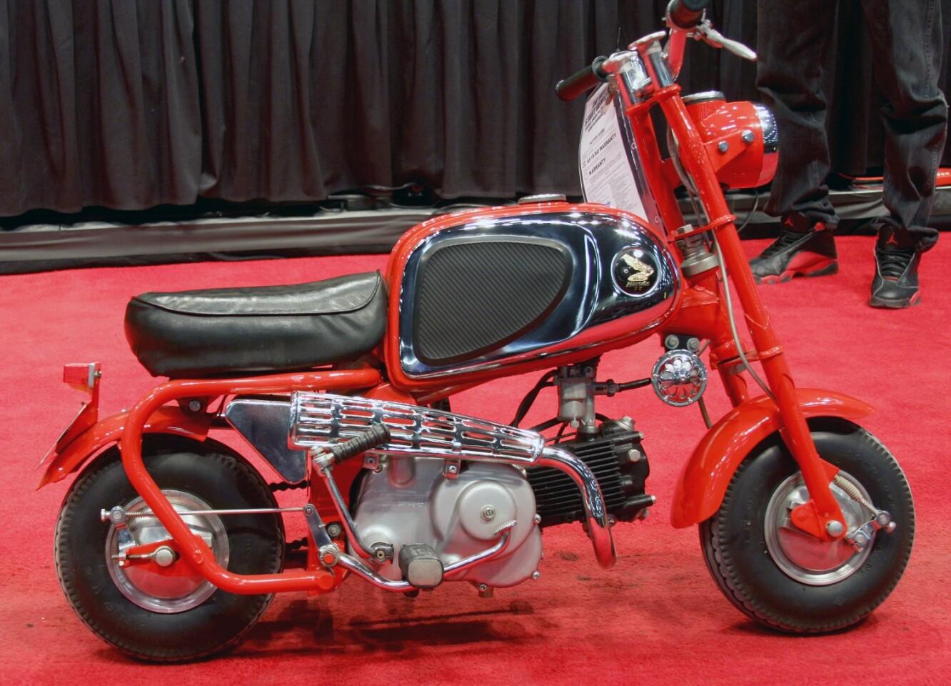 Rare early model of the original series of the Honda Monkey bike. Imported from Holland 12 years ago, with a very low VIN number and frame no. S00108. Could become significant "missing link" model as it was the first of an important motorcycle sub-species that is now propagating across Asia as a better-sized road bike for urban environments and smaller humans.