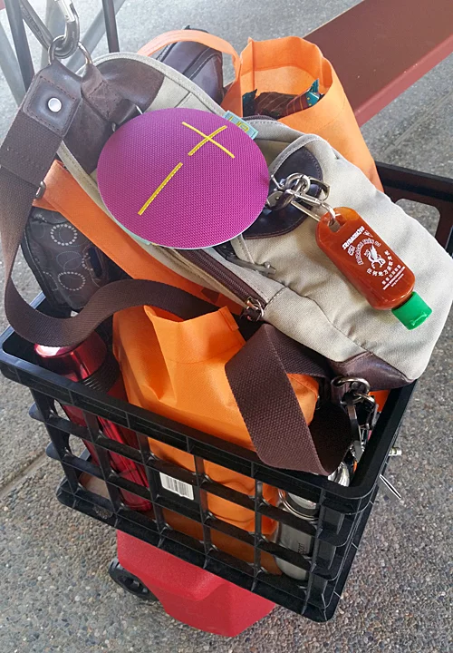 The Ultimate Ears Roll speaker totes easily with pool/beach gear
