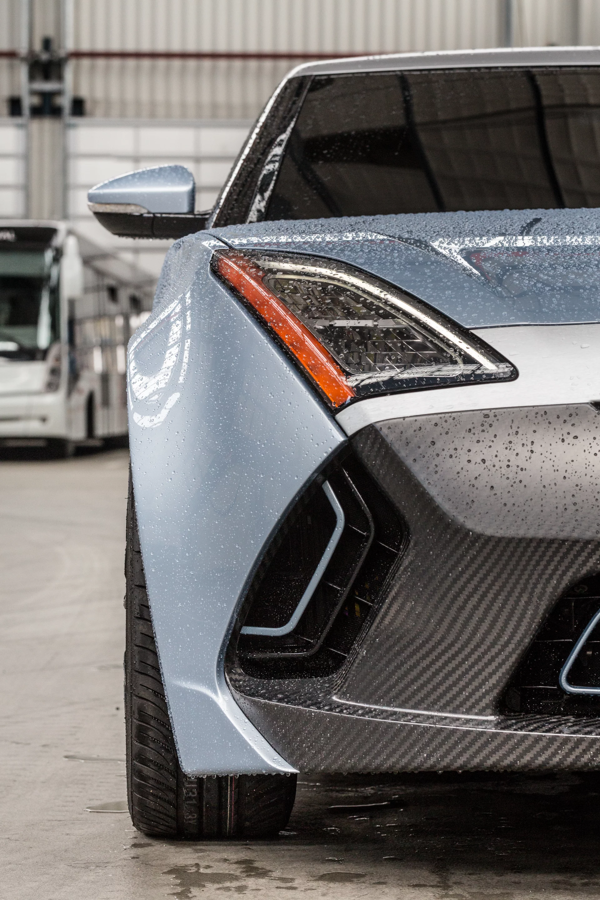 A large grille and sharp headlamps define the InEco's front-end styling