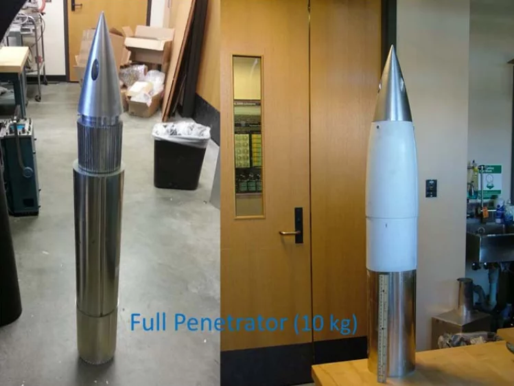 Penetrators used in the UW test (Image: NASA)