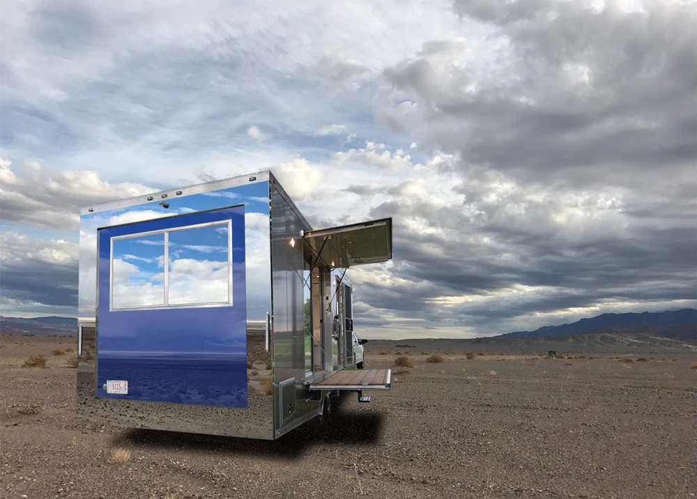 Hofmann Architecture has fitted out the Living Vehicle with double-paned windows and insulation suitable for all four seasons