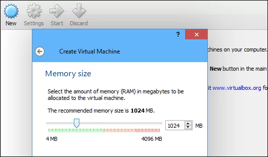 Set the amount of RAM for your VM