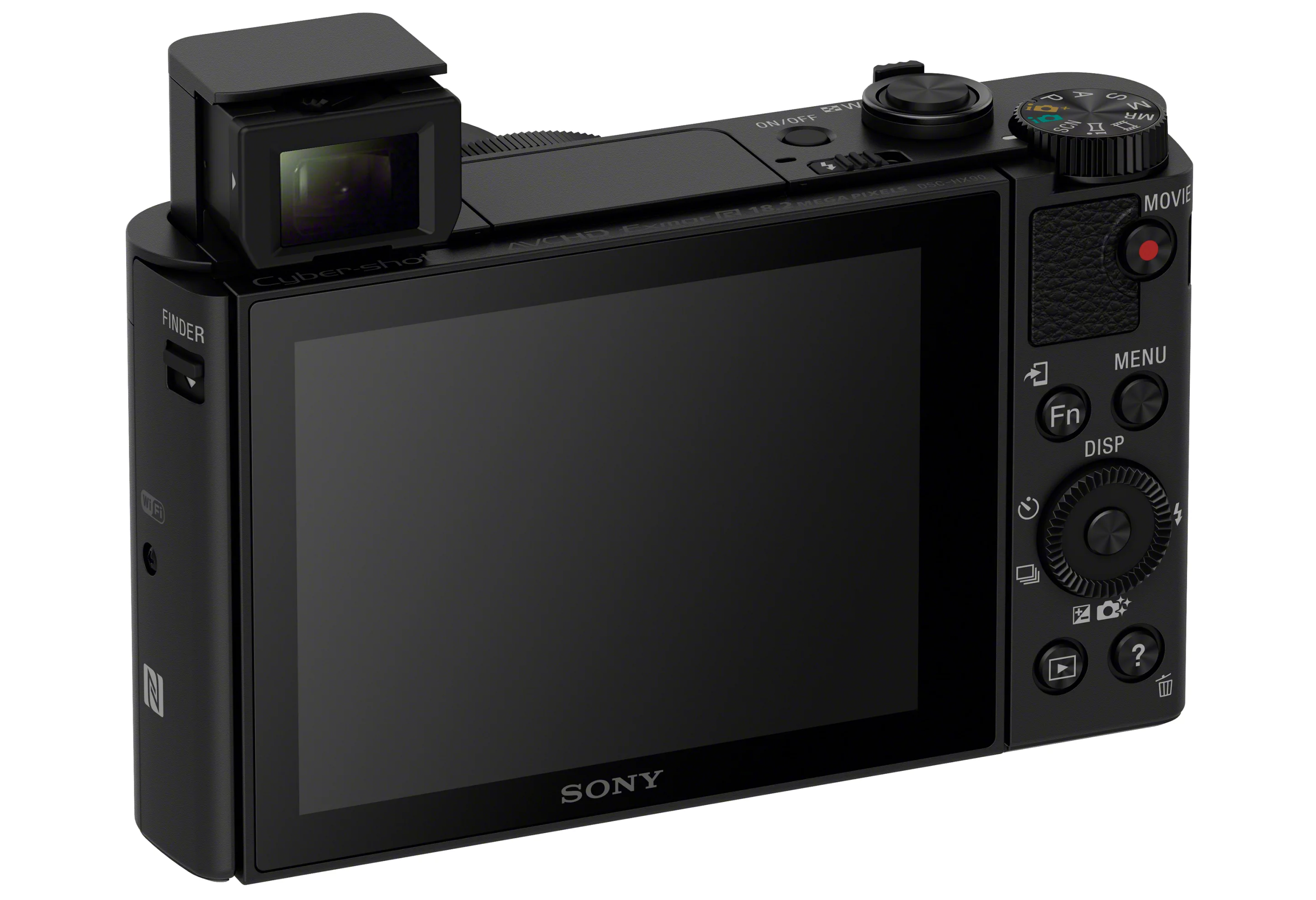 The Sony Cyber-shot HX90V boasts a built-in pop-up electronic OLED viewfinder