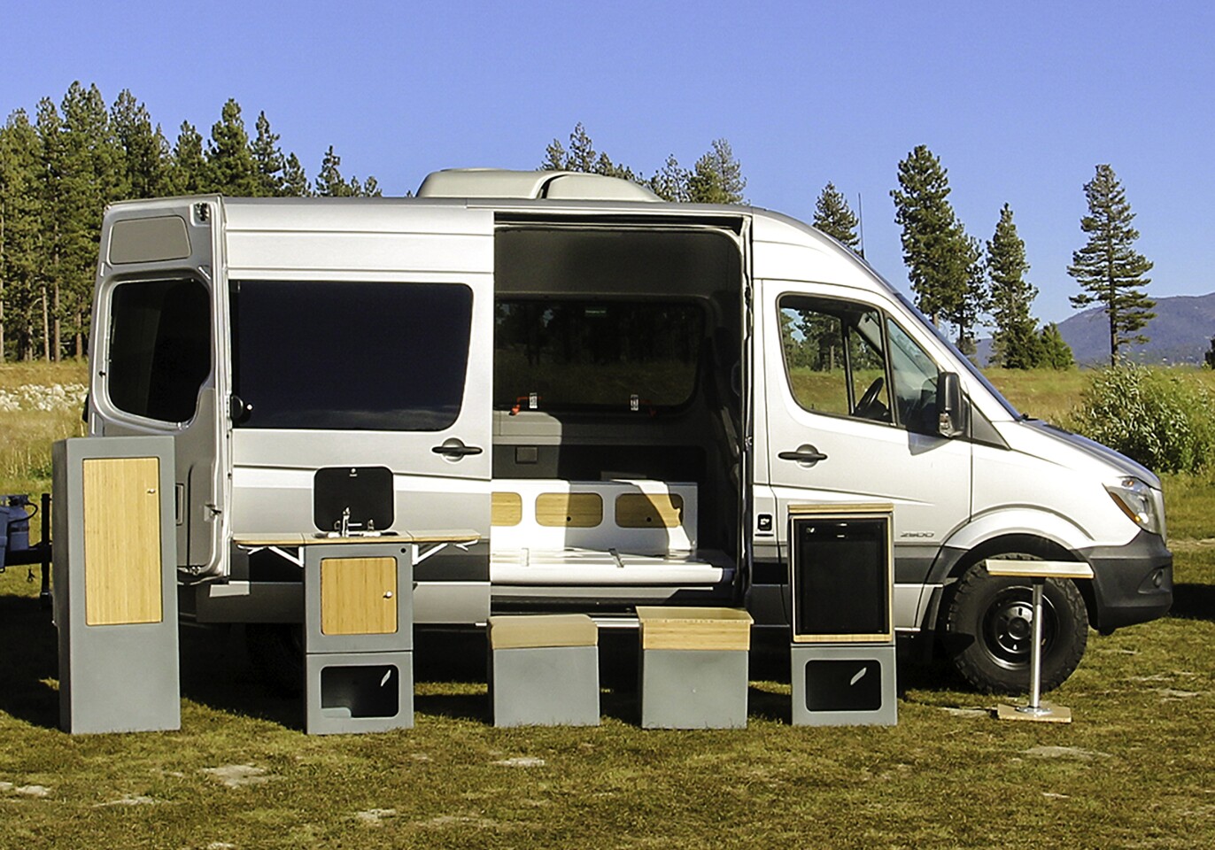 Configure Happier's individual Adaptiv modules around the van however you want at the moment or use them outside