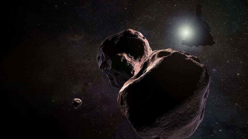Artist's impression of New Horizons approaching Ultima Thule