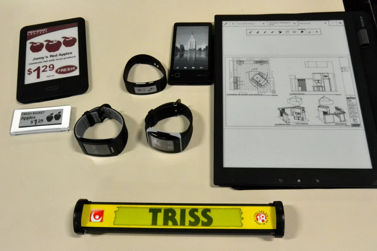 E Ink products past, present and future (Photo: Paul Ridden/Gizmag)