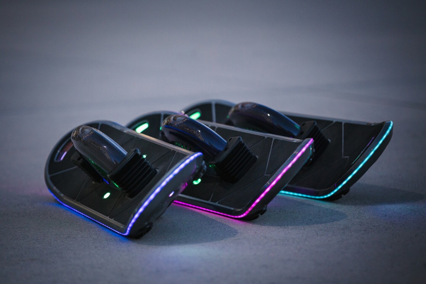 The Hoverboard features LED lighting and speakers to play music through