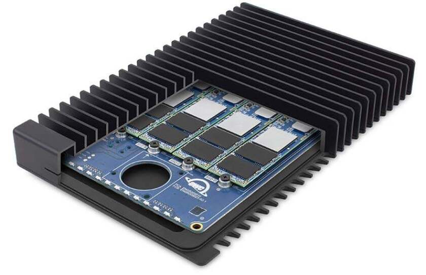 Data transfer speeds of up to up to 2,800 MB/s read and 2,450 MB/s write are possible with the OWC ThunderBlade external SSD