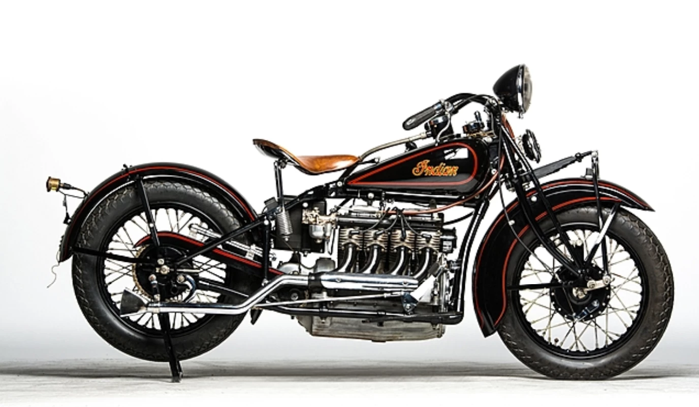 This 1934 Indian Four is an older restoration and sold for $91,300 as part of the E.J. Cole sale in March, 2015.