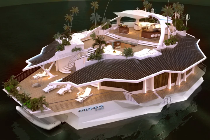 Orsos Island is 20 meters wide and 37 meters long, with 1,000 m² of living space available