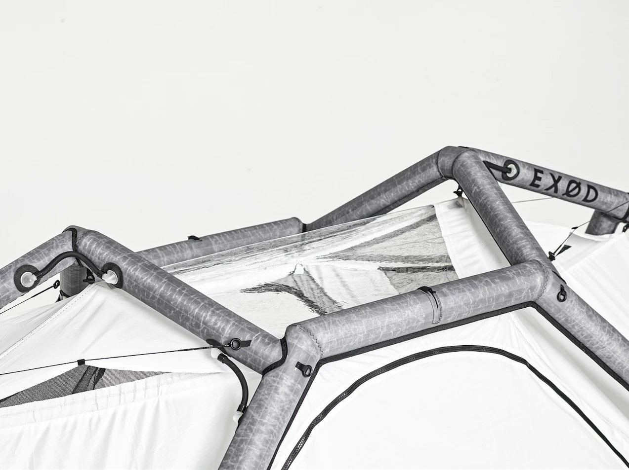 The clear panel up on the center of the roof serves as a skylight