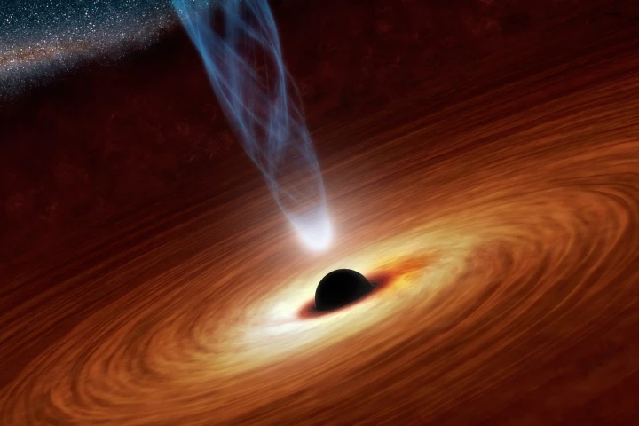 An artist's impression of a supermassive black hole
