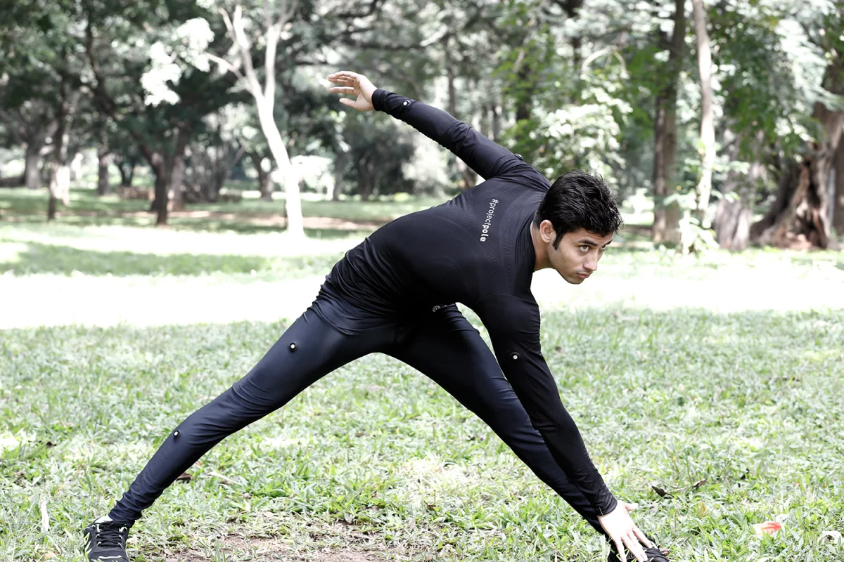 Tracky's top and pants incorporate 11 accelerometers, along with other sensors