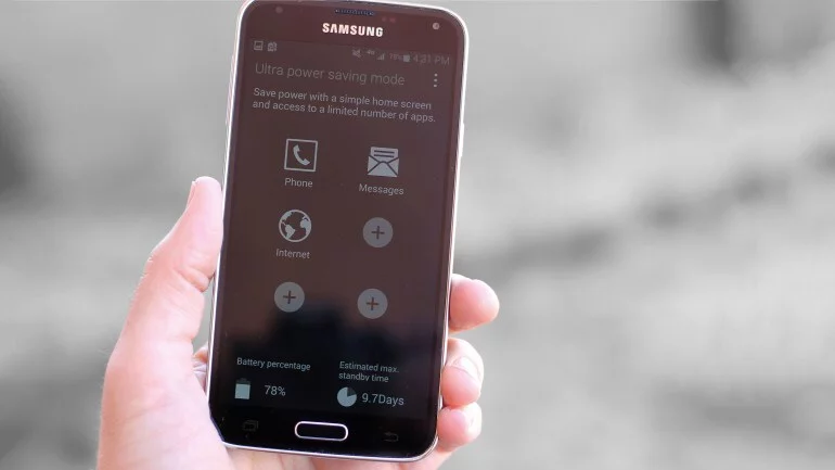 The GS5's Ultra Power Saving Mode can take 10 percent battery life and turn it into 24 hours of use