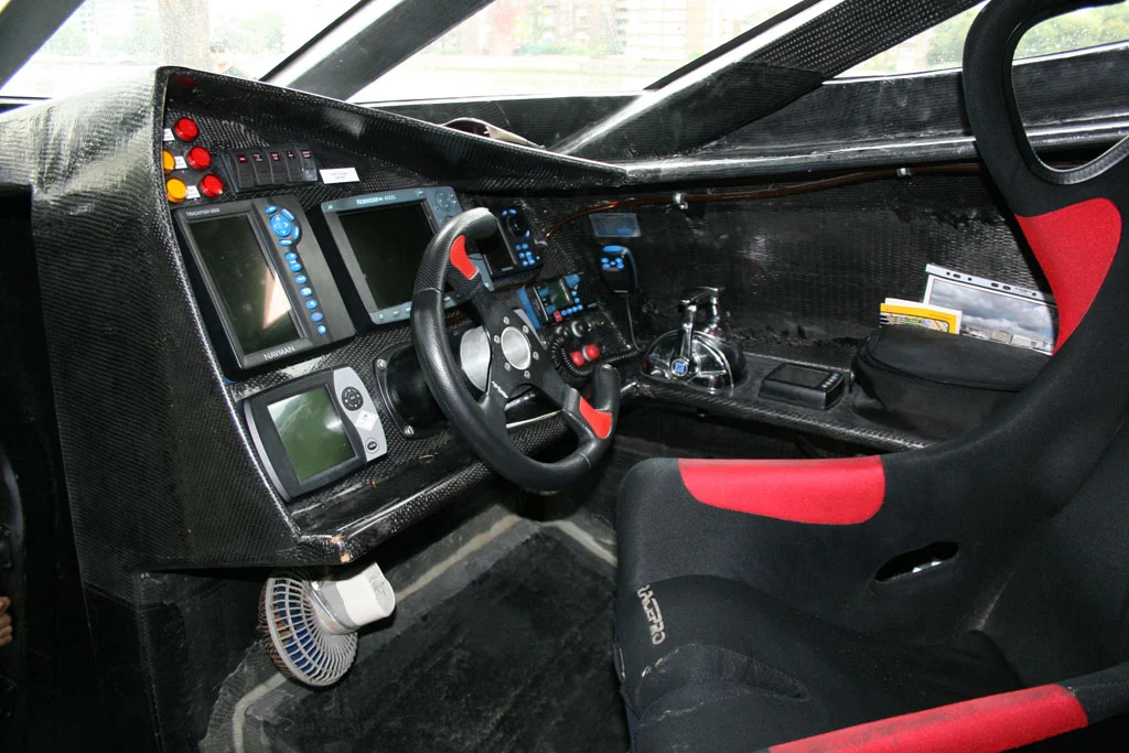 The pilots seat on the Ady Gil