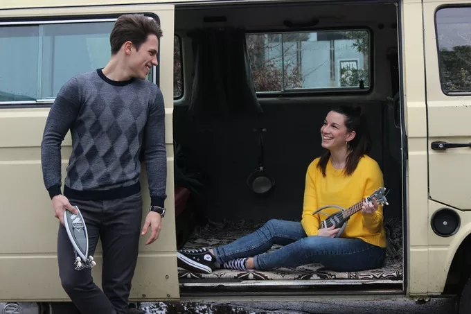 The Astro ukulele folds down to the size of a 0.5 liter water bottle