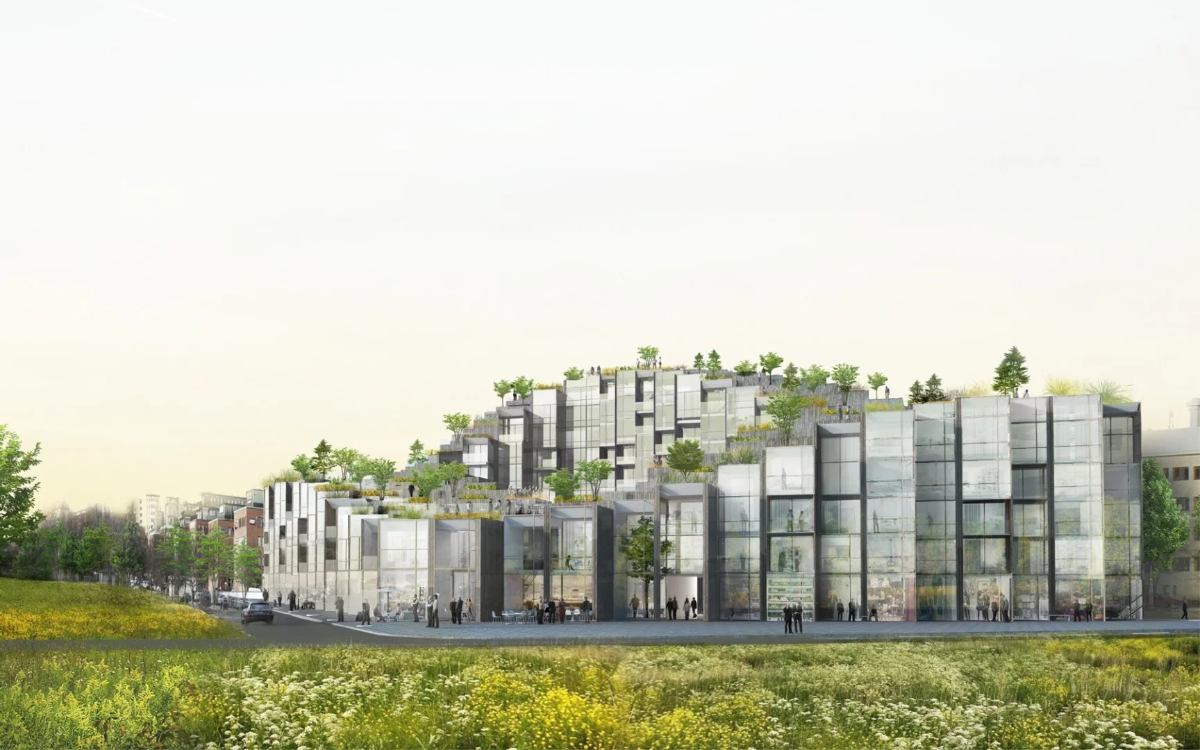79 & Park is formed of multiple vertical "pixels," each of which rise to a different height