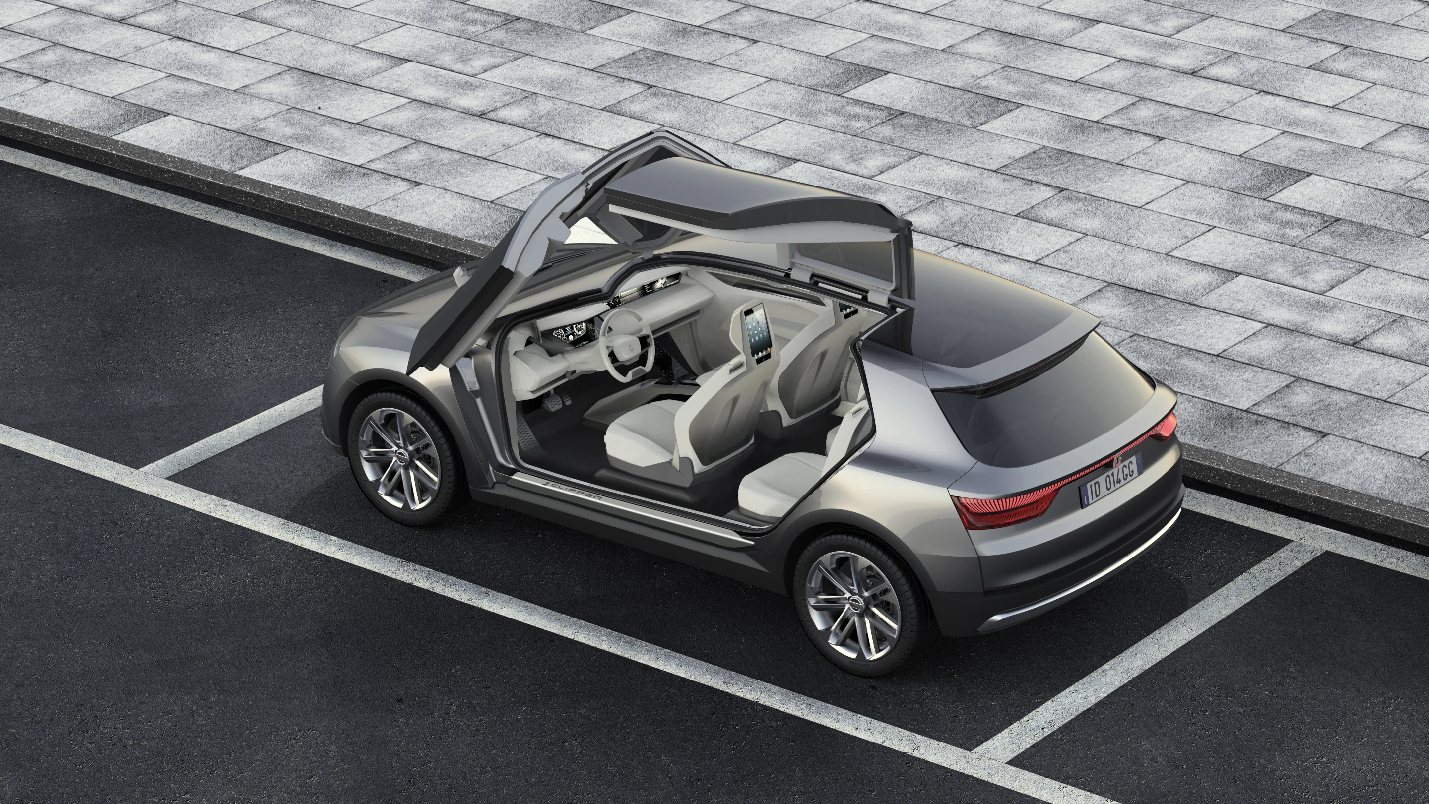 The Italdesign Giugiaro Clipper's batteries are stowed under the floor