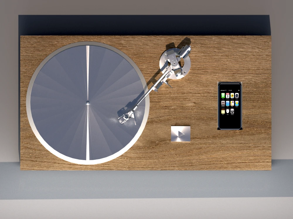 The Turntable iPhone Dock concept rendering