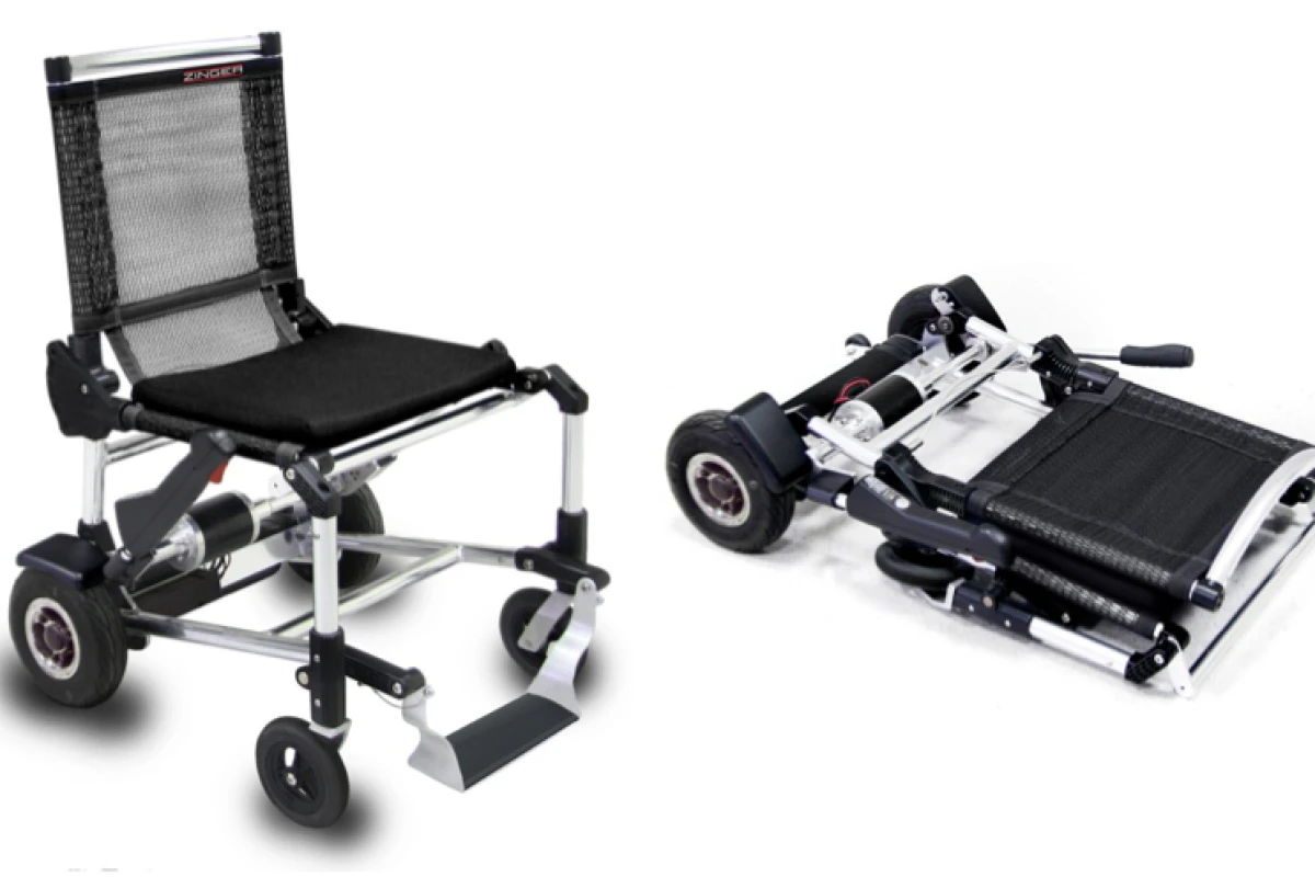 The Zinger weighs 38 pounds, and folds down to go in a car
