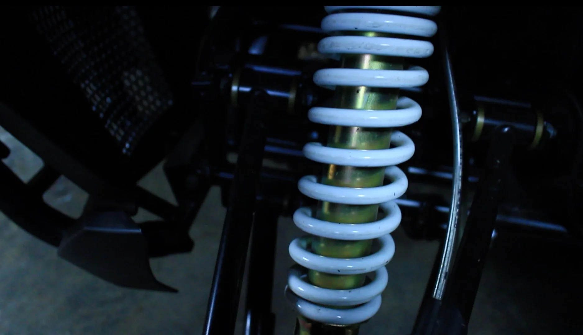 The Stealth E-ATV's adjustable dual a-arm suspension helps smooth out the bumps