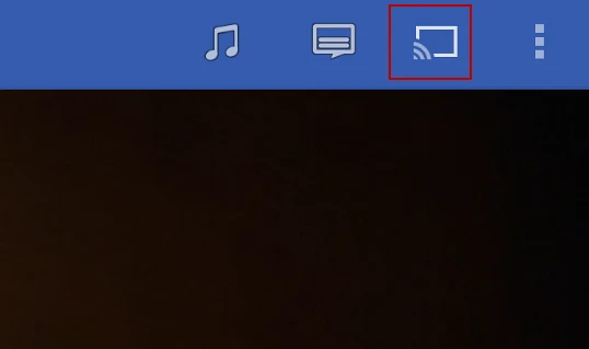 The "cast" button send video to your Chromecast or other DLNA device