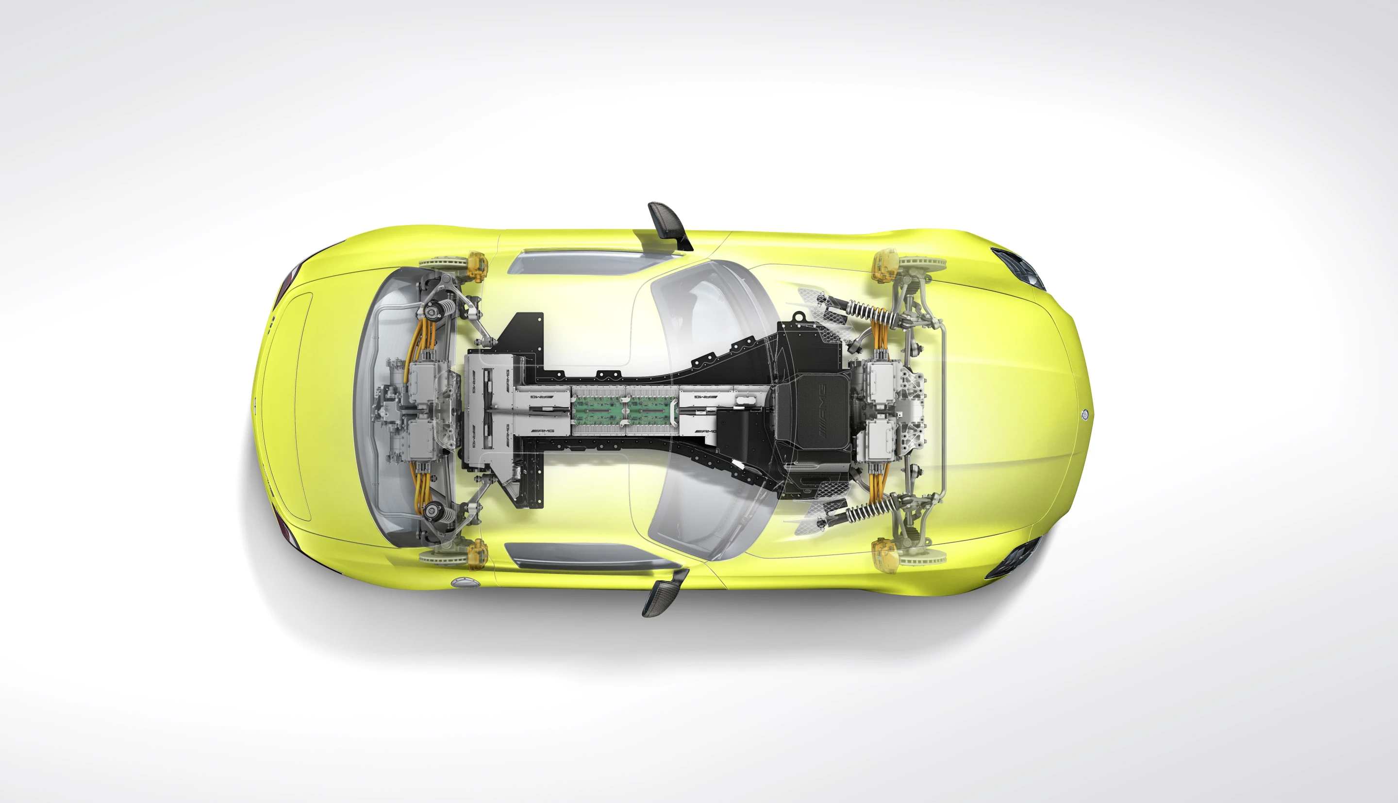 Cutaway view of the Mercedes-Benz SLS AMG Coupé Electric Drive (Image: Mercedes-Benz)
