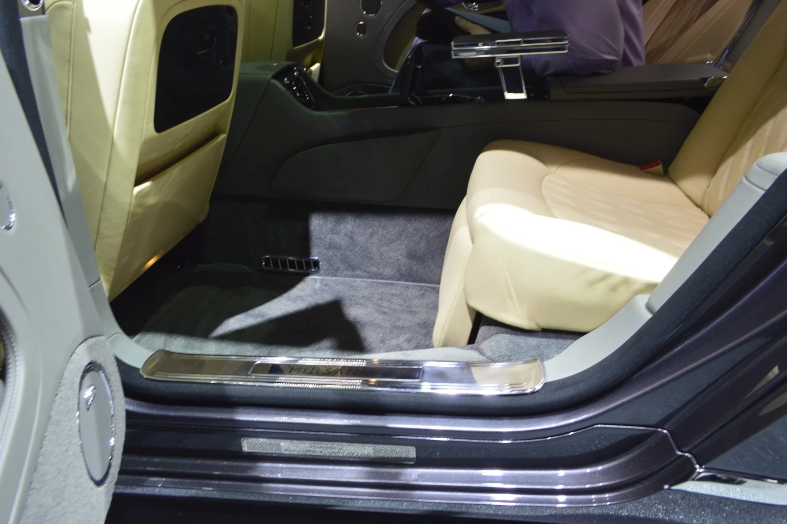 Airline-style electronic legrests integrated into the rear seats are added for increased comfort to allow upright, relaxed, and reclined seating options
