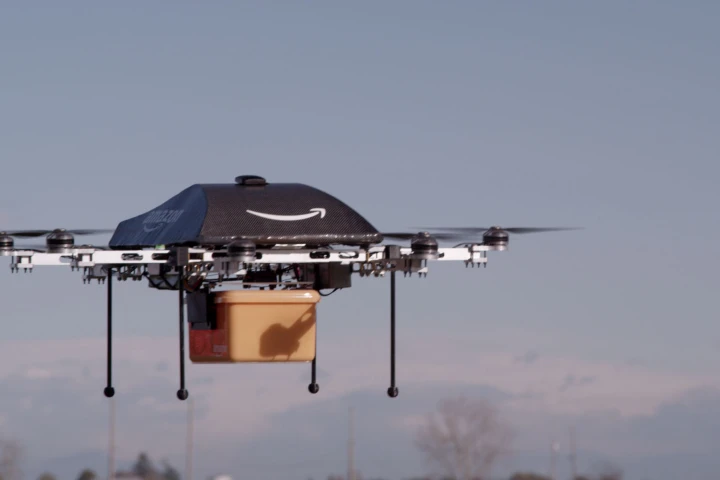 According to Amazon CEO Jeff Bezos, the drones will deliver packages to customers within 30 minutes of ordering