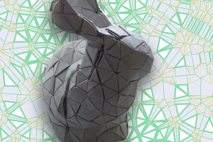 This bunny is just one example of the complex origami shapes the new algorithm can produce with the minimum number of seams
