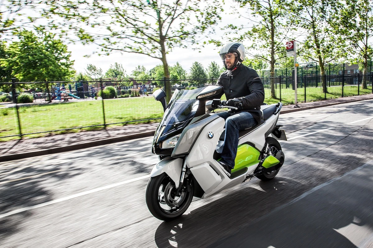 BMW C evolution riding shot