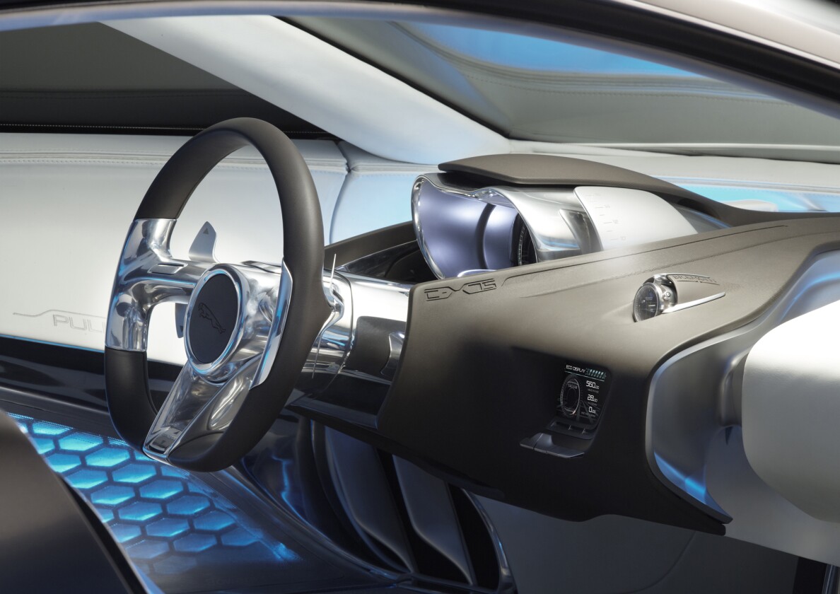 The C-X75 cockpit is pure Space Age